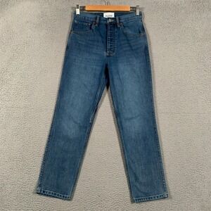 DU/ER Performance Denim Straight Jeans Women's 26 Blue High Rise Stretch Denim